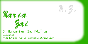 maria zai business card